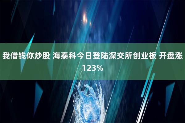 我借钱你炒股 海泰科今日登陆深交所创业板 开盘涨123%