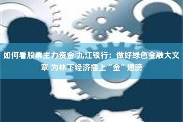 如何看股票主力资金 九江银行：做好绿色金融大文章 为林下经济插上“金”翅膀