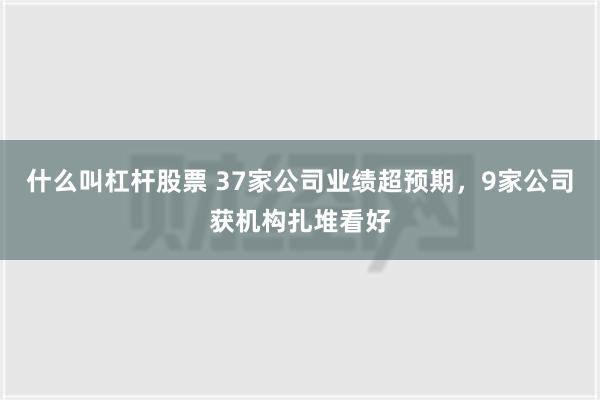 什么叫杠杆股票 37家公司业绩超预期，9家公司获机构扎堆看好